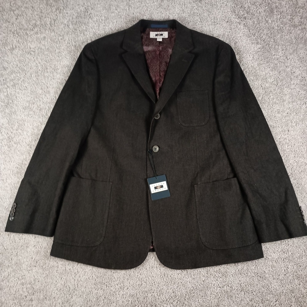 NEW Joseph Abboud 44R Brown Herringbone Patch‎ Pockets Cotton Mens XL Blazer NWT - Picture 2 of 14